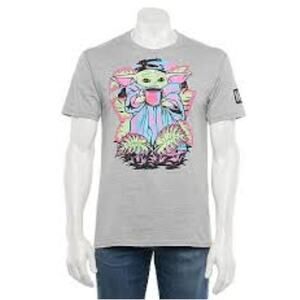 Neff Star Wars Funky Grogu "Baby Yoda" Leaf Shirt – Men’s Size L Gray | GUC